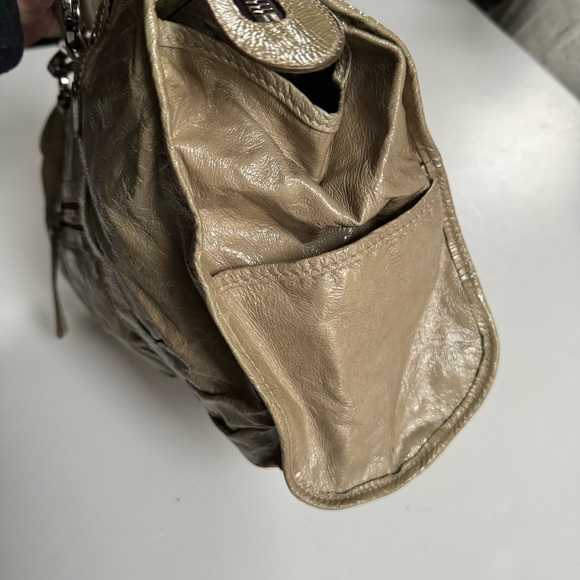 Lanvin Patent Taupe Carry All Handbag with Silver Hardware - Picture 15 of 16